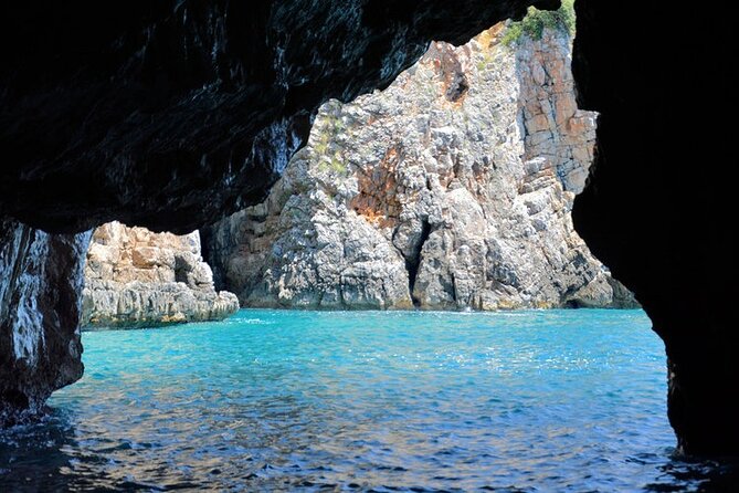 Blue Cave 3 hours GROUP tour with modern speedboat - Our Lady of the Rocks and the view toward Perast