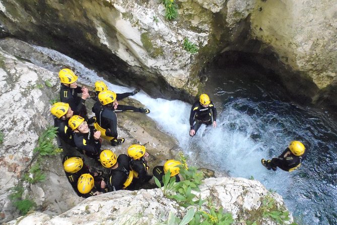 Canyoning in Nevidio Canyon - Getting fitted in canyoning gear