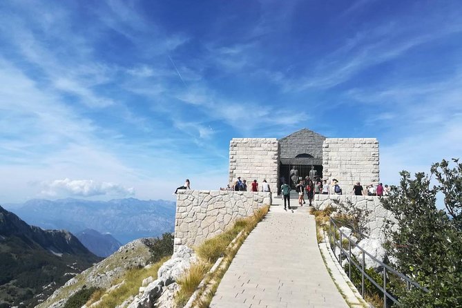 Private National Park Lovcen with food and wine tasting - Standing below the Njegos Mausoleum